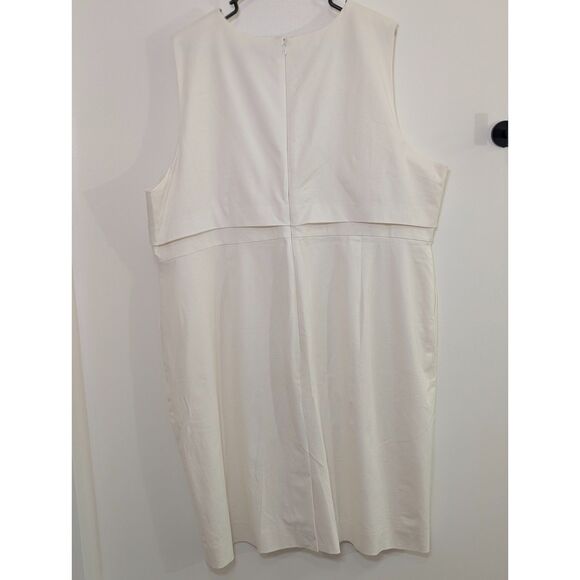 NWT J.Crew Ivory Stretch Sheath Dress 24 Plus Size White Quiet Luxury Minimalist - Picture 3 of 6